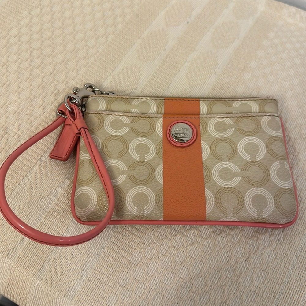 Coach Wristlet - Pink and Tan